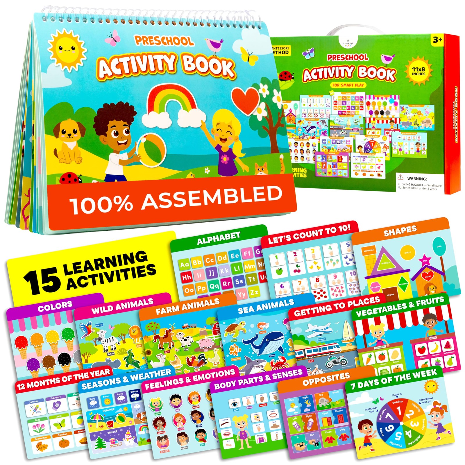 Preschool Activity Book for 3 4 5 Year-Old Kids – 100% Assembled & Ready-to-U...