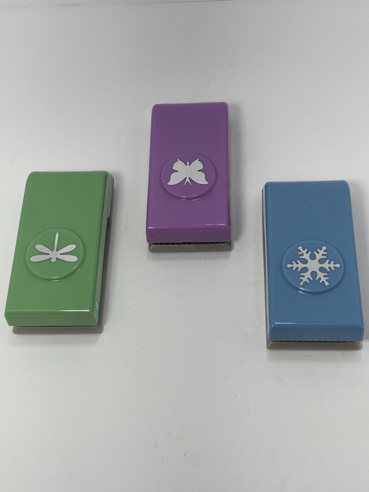 CM Creative Memories Pocket Paper Punch Lot Snowflake Butterfly Dragonfly 3pc