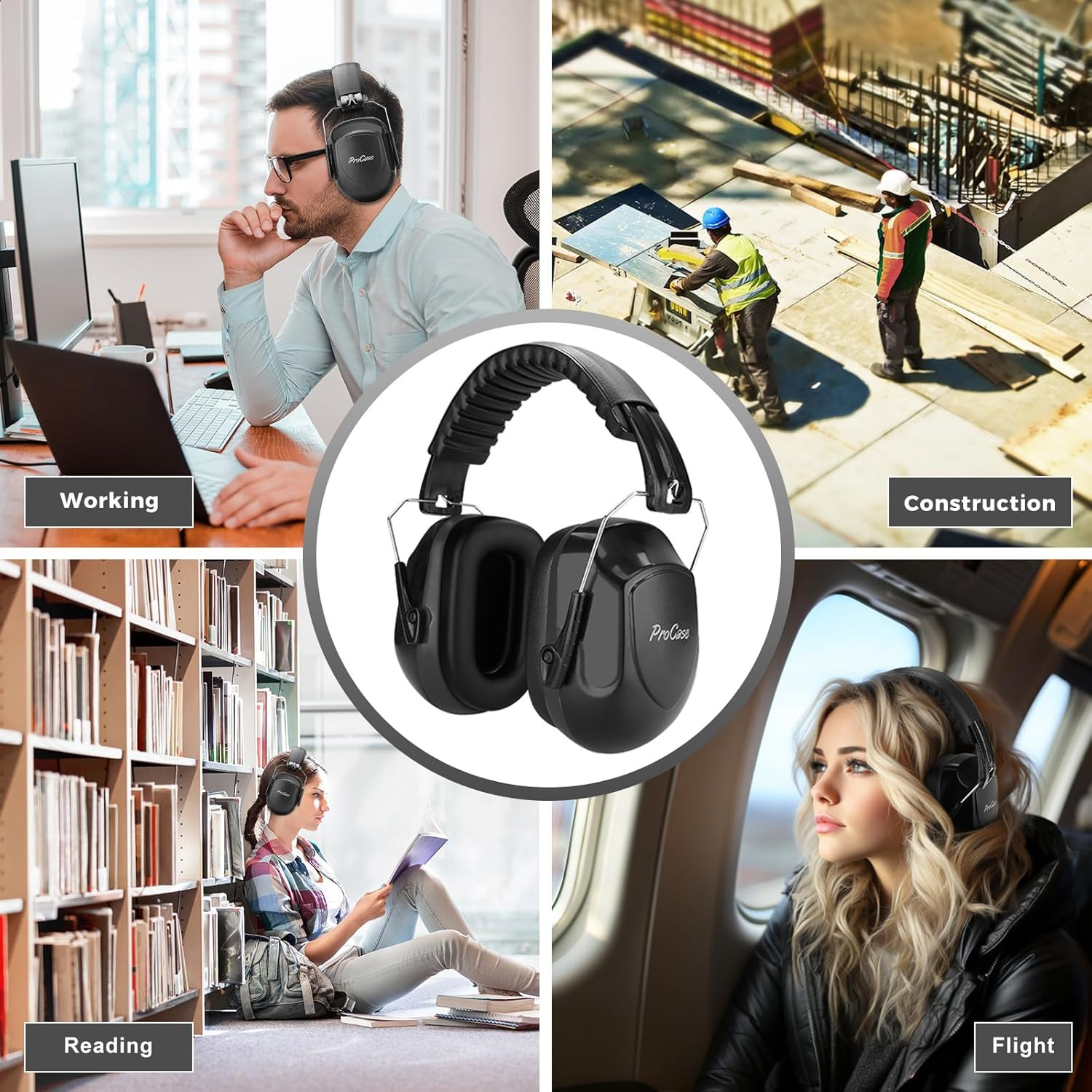 Noise Cancelling Ear Muffs for Kids & Adults - NRR 28dB Hearing Protection
