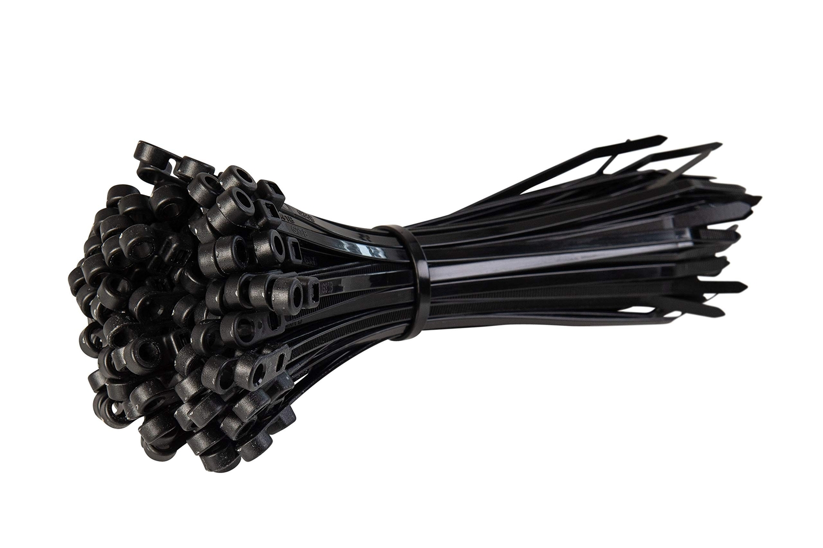 GTSE 100 Pack Of Black Screw Mount Head Zip Ties, 4" x 0.1", Zip Ties With Sc...
