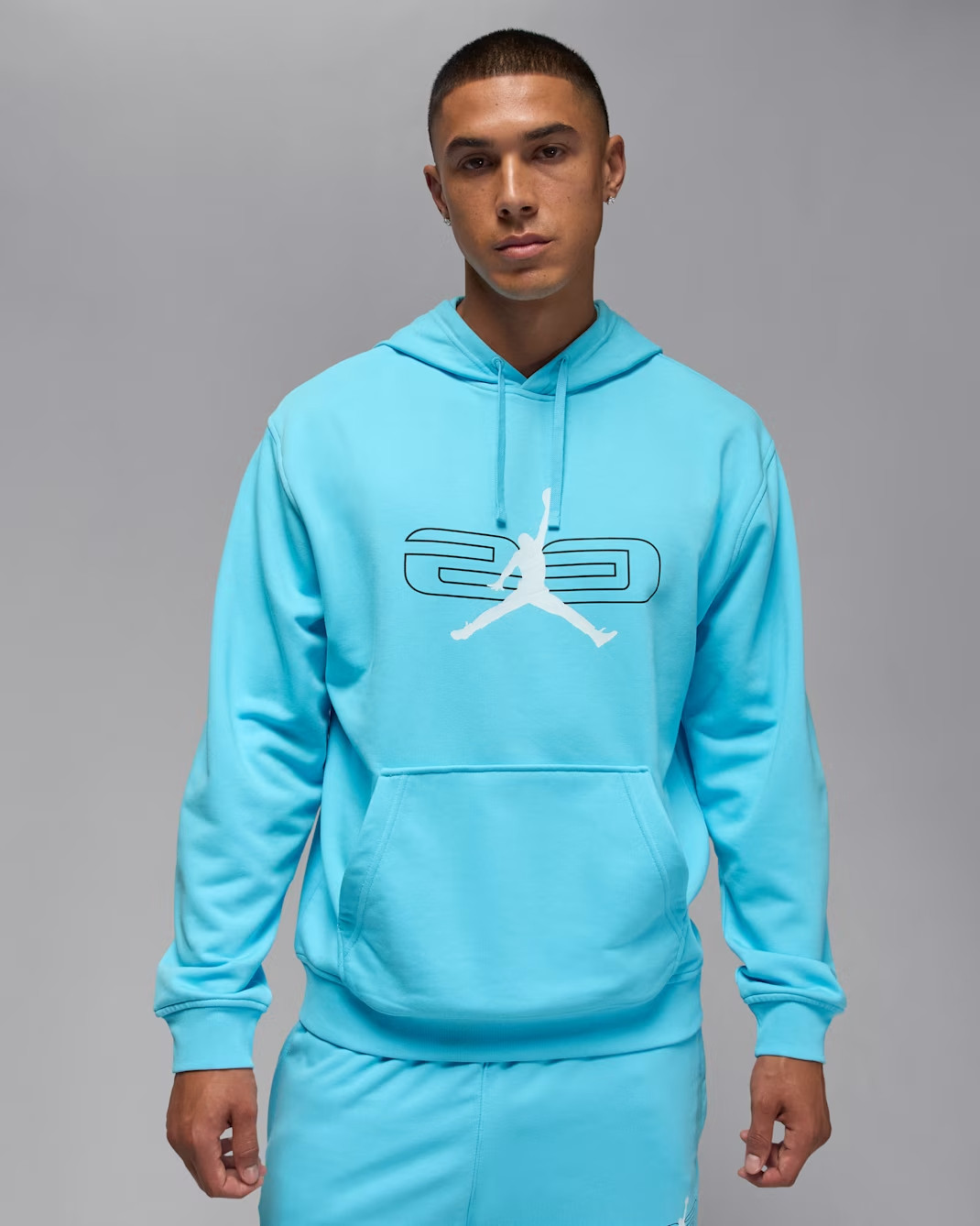 Jordan Sport Crossover Hoodie Men's Blue Chill Fleece Dri-FIT Pullover DSGL1094