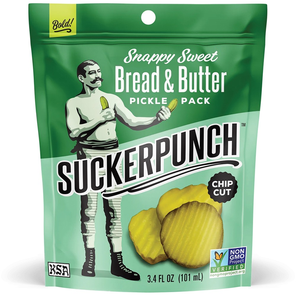 Suckerpunch Pickle Chip B&B 3.4 Oz - Premium Pickle Snack with Bold Flavor
