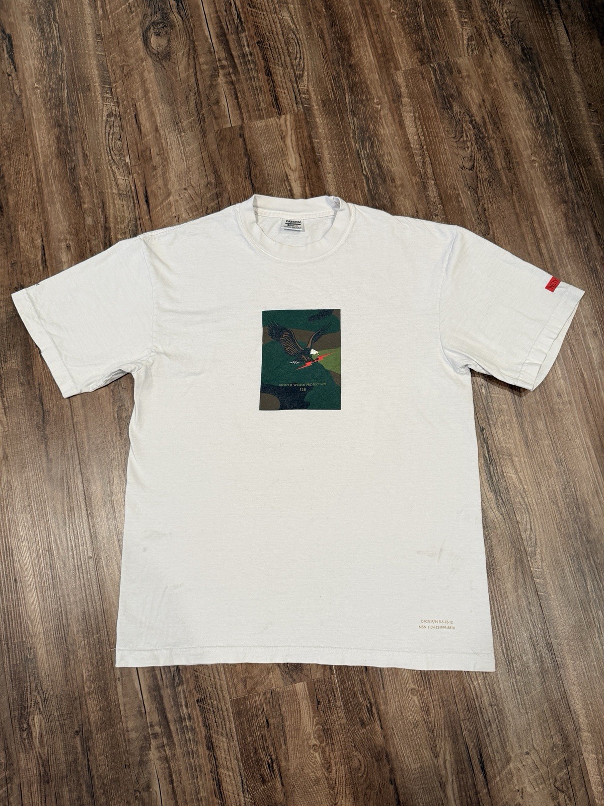Defcon "Eagle Violent World Protection" White Shirt Medium