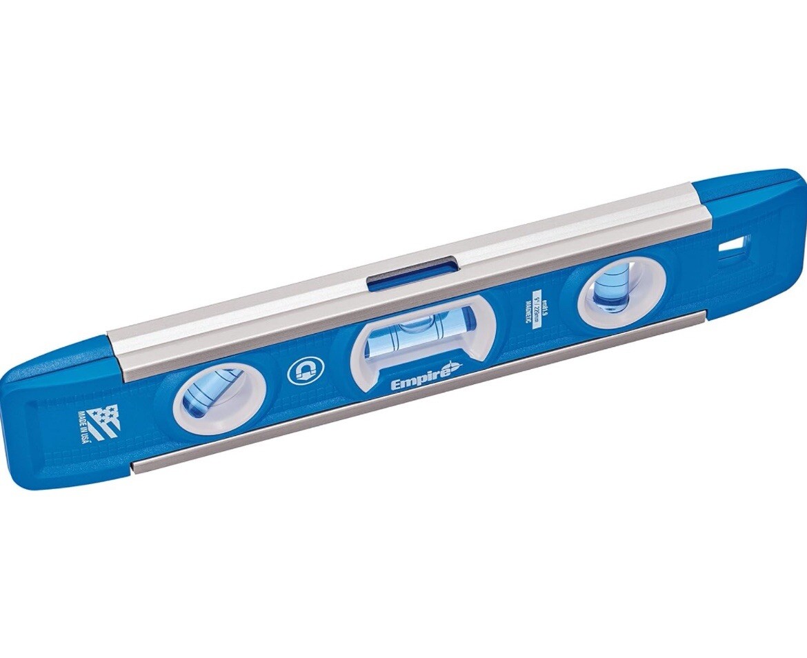 Empire Level USA EM81.9G 9 Inch Magnetic Torpedo Level w/Overhead Viewing Slot