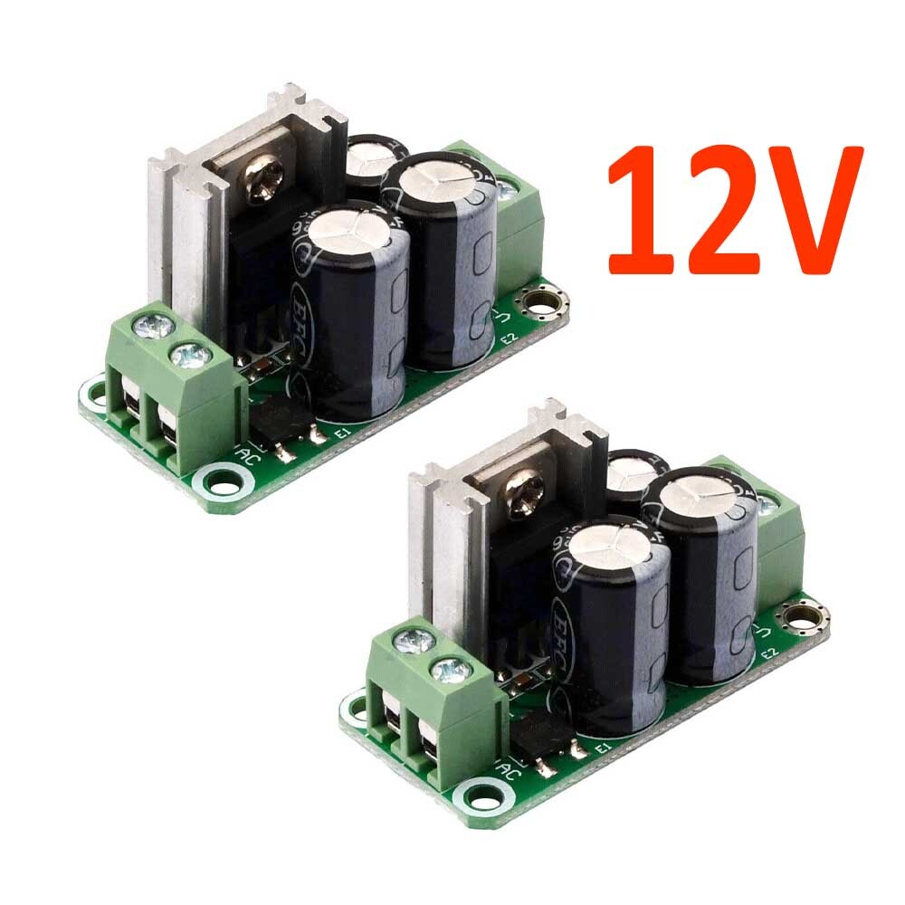 2PCS Single Regulated Power Supply Module AC to DC 12V Rectifier Filter Board 1A