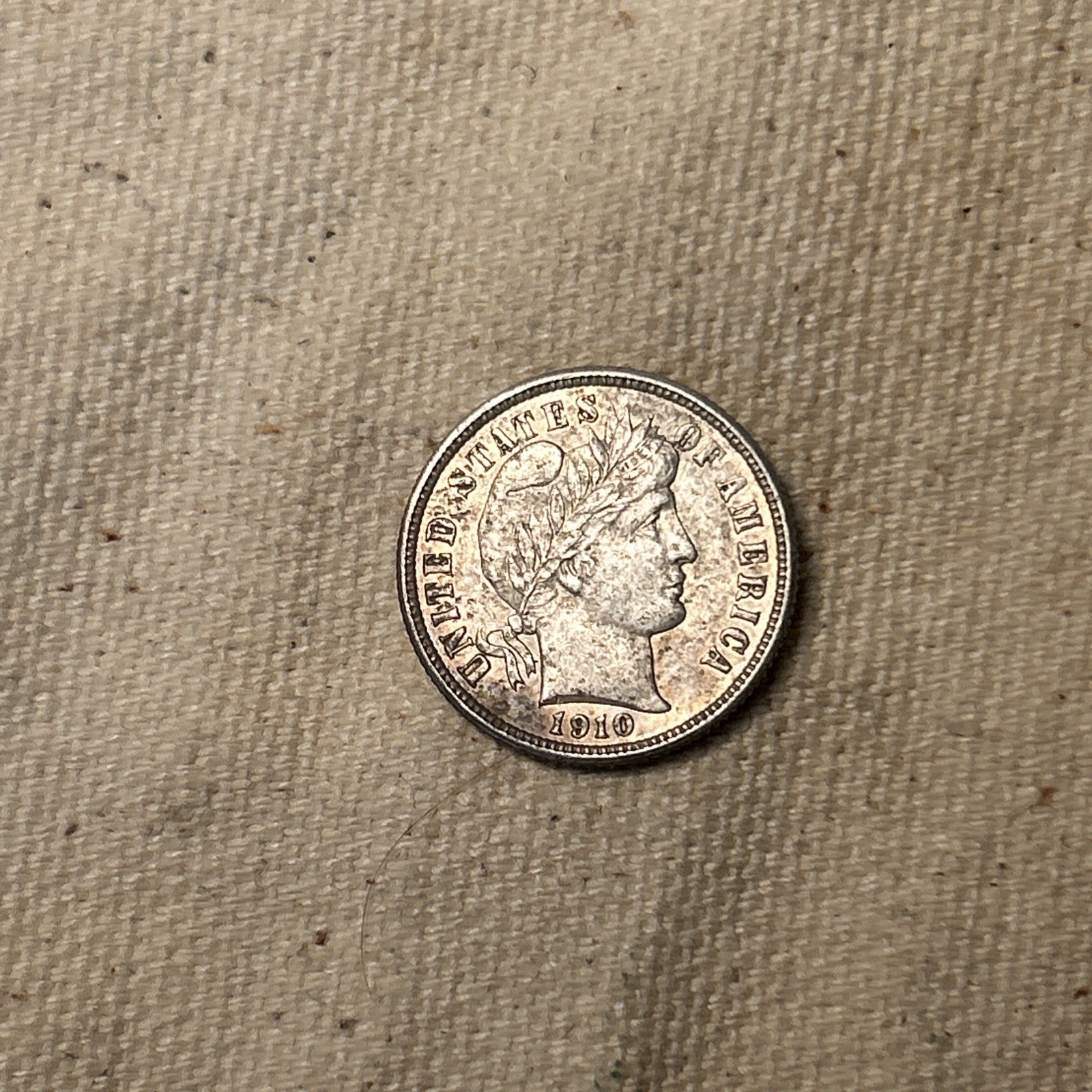Choice AU 1910-P Barber Dime QA1054