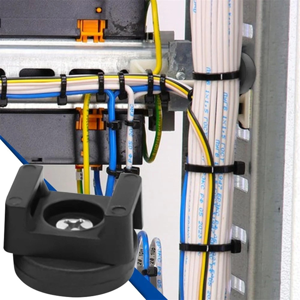 8Pcs Magnetic Cable Zip Tie Mount Base Wire Clips Management Base Holder