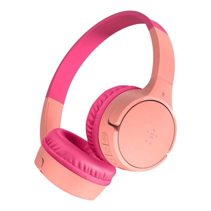 Belkin Wireless Kids Headphones, Volume Limited, 30H Fast Charge, School - Pink