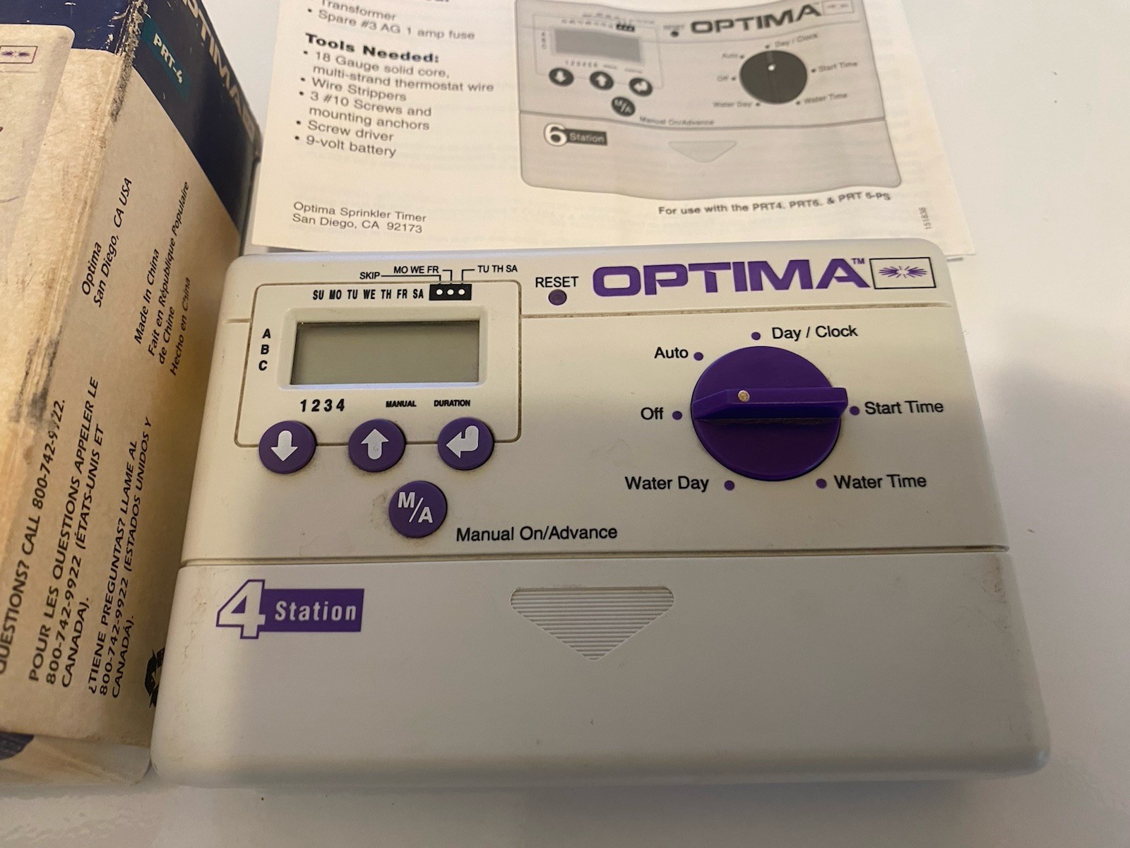 PRT-4 Optima Station Single Program Sprinkler Timer Garden Watering Controller