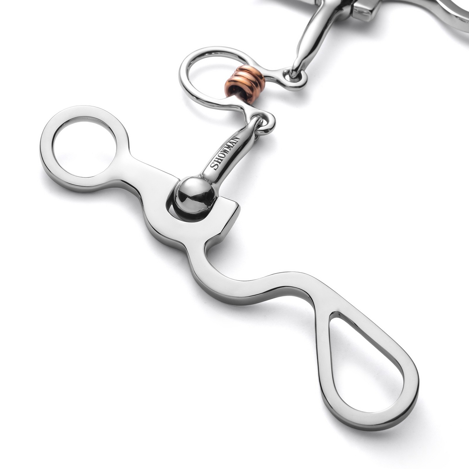 Showman S Shank Bit w/ Three Piece Jointed Copper Rollers