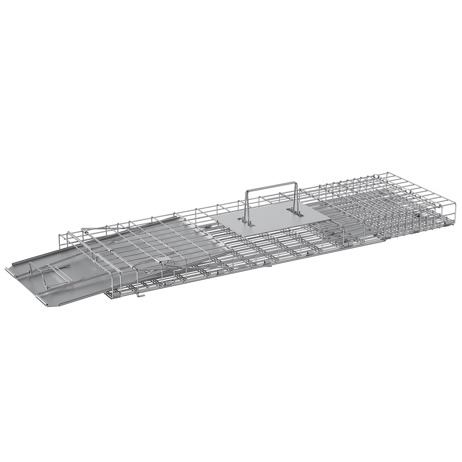VEVOR Live Animal Cage Trap 31" x 10" x 12" Humane Cat Trap Cats Squirrels Mouse