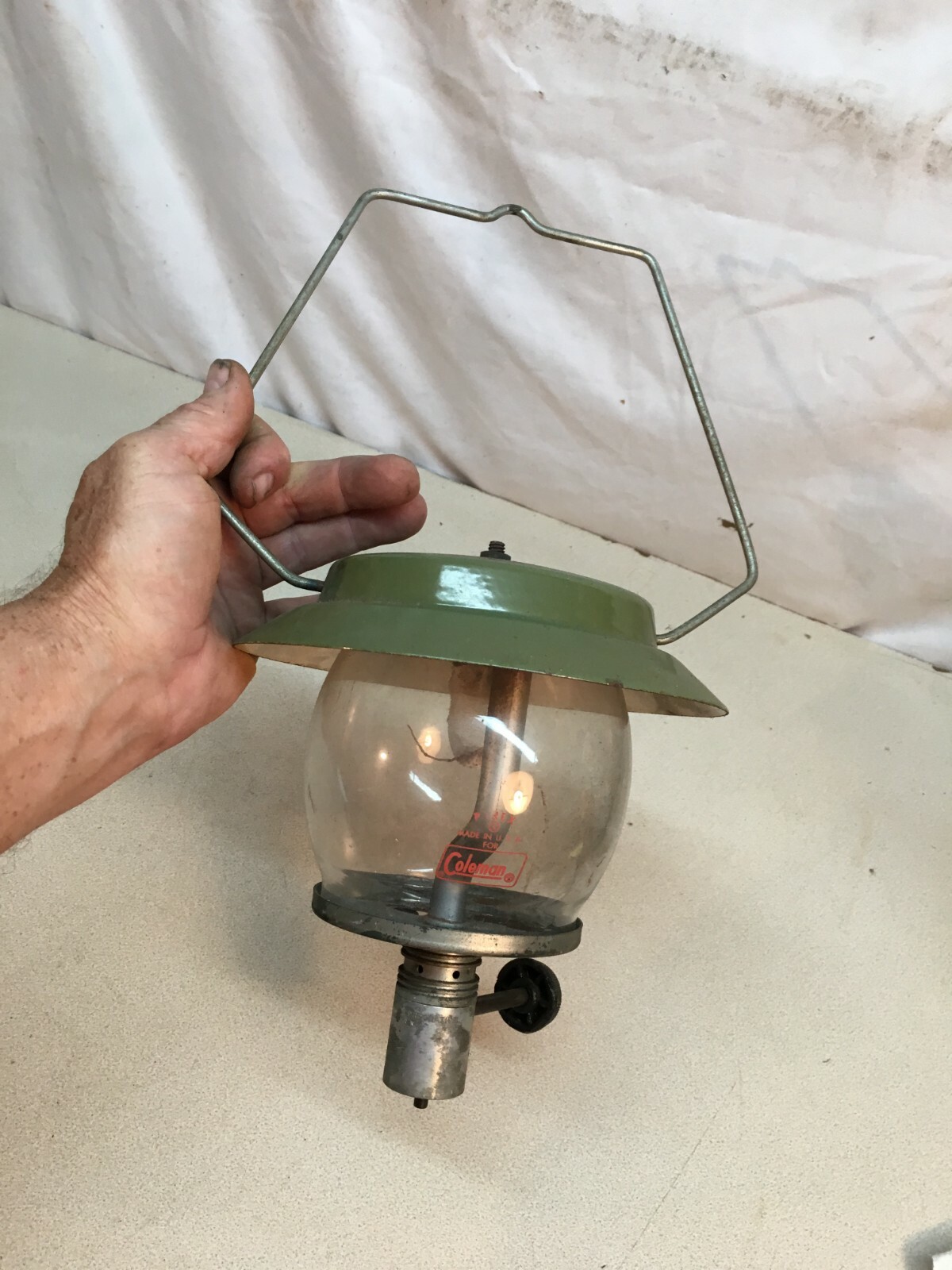 vintage Coleman lantern 4.5in Glass Shade And Top Parts Repair