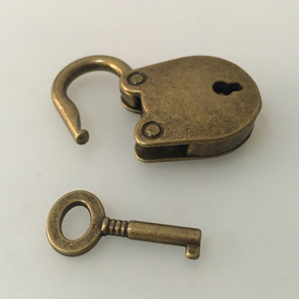 3pcs Vintage Antique Style Mini Bear Head Archaize Padlocks Key Lock with