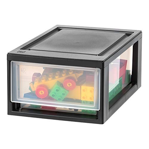 MSD-1 Compact Stacking Drawer - Black - 6 Quart - 4-Pack - Set of 4