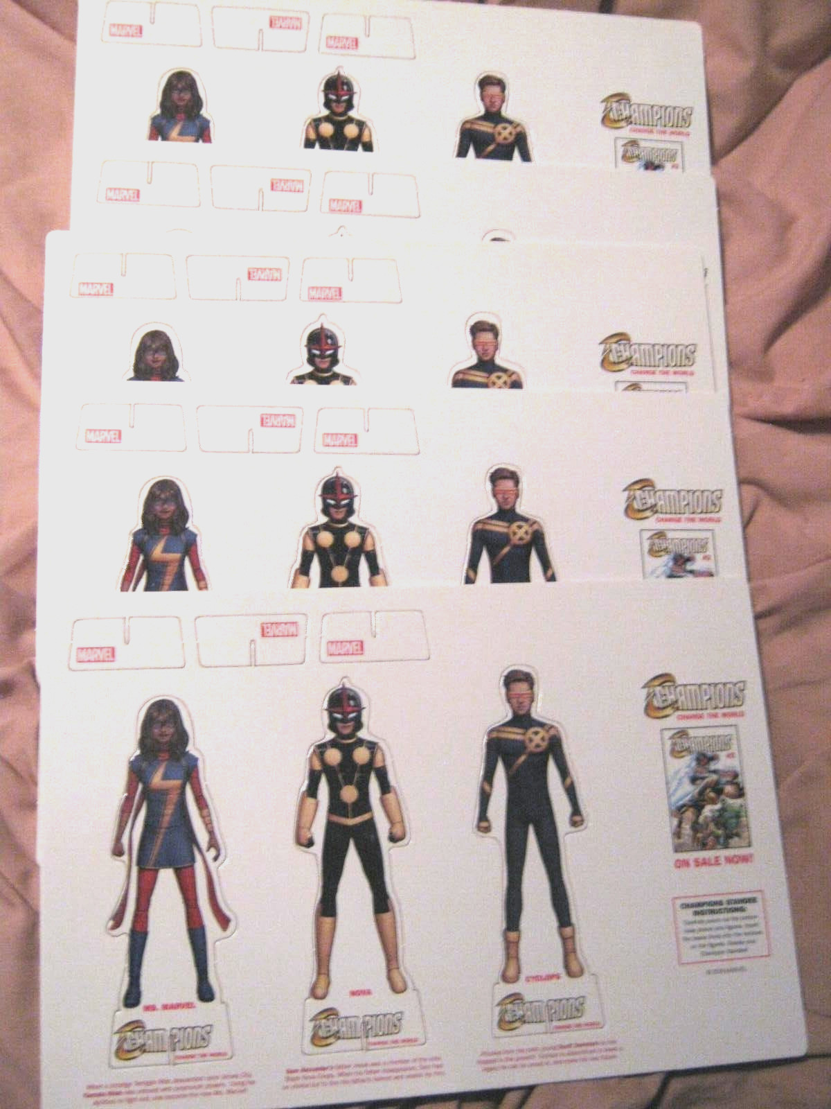 Marvel Champions Change the World Standee Ms. Marvel Nova Cyclops Lot of 5