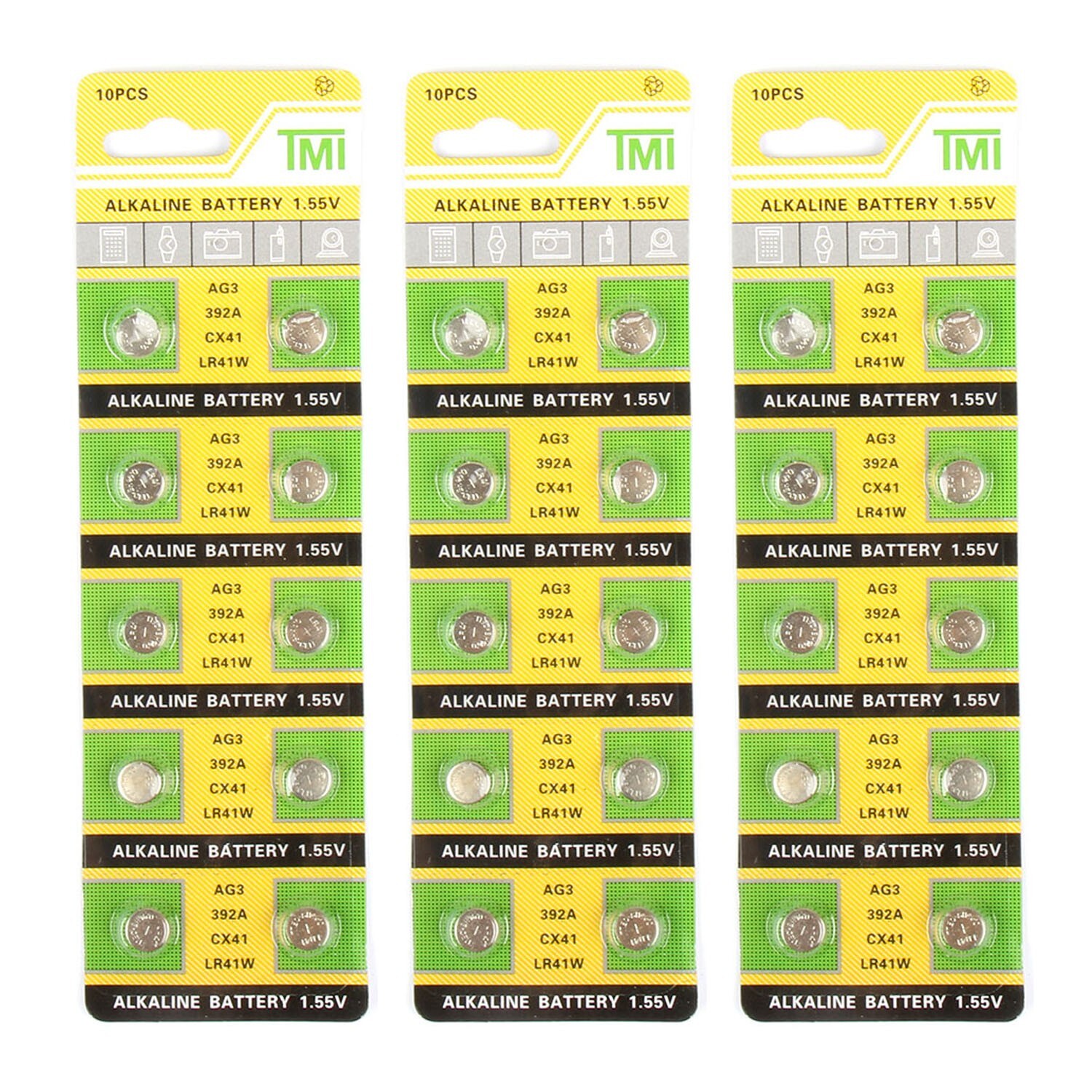 30PCS AG3 / LR41 / 392 Replacement Batteries for Mostly Laser Bore Sight
