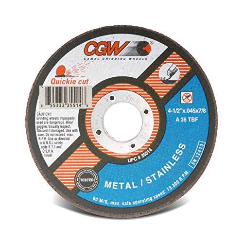 CGW Abrasives 35514 Cut Off Wheel T01 4-1/2x.045x7/8 25-Pack