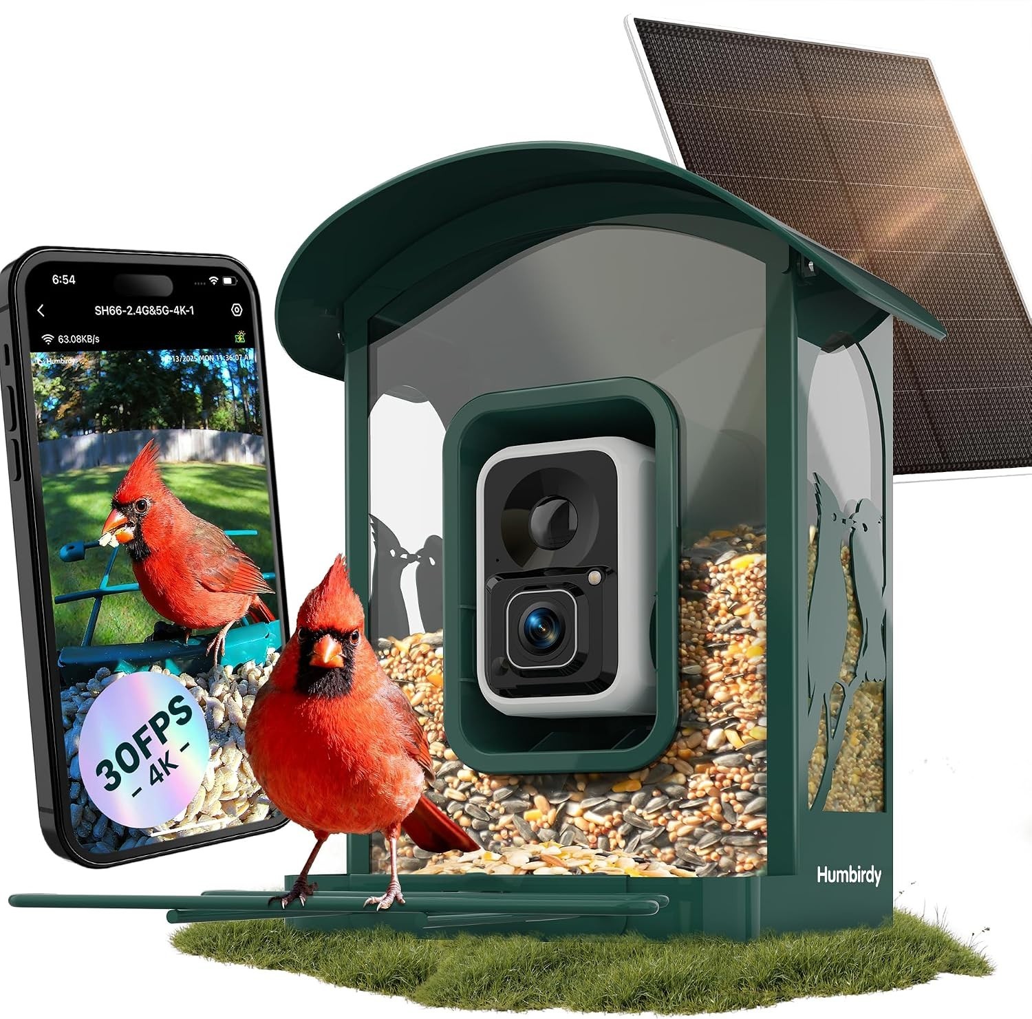 Bird Feeder with Camera, 4K Ultra HD Video with 30fps Live View, 10x Slow Motion