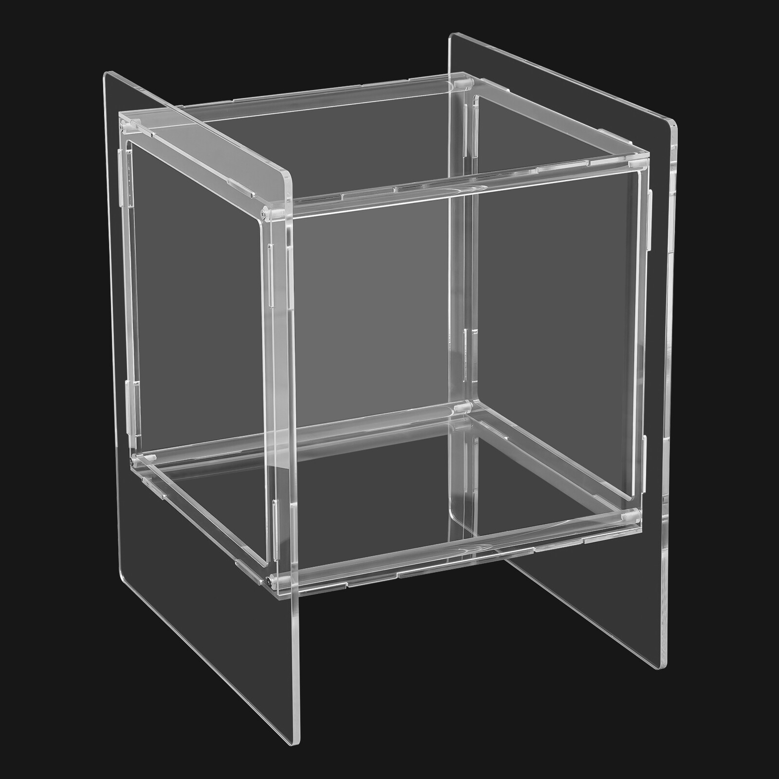 2 Tires Clear Side End Table Acrylic Coffee Table for Living Room Bedside Table