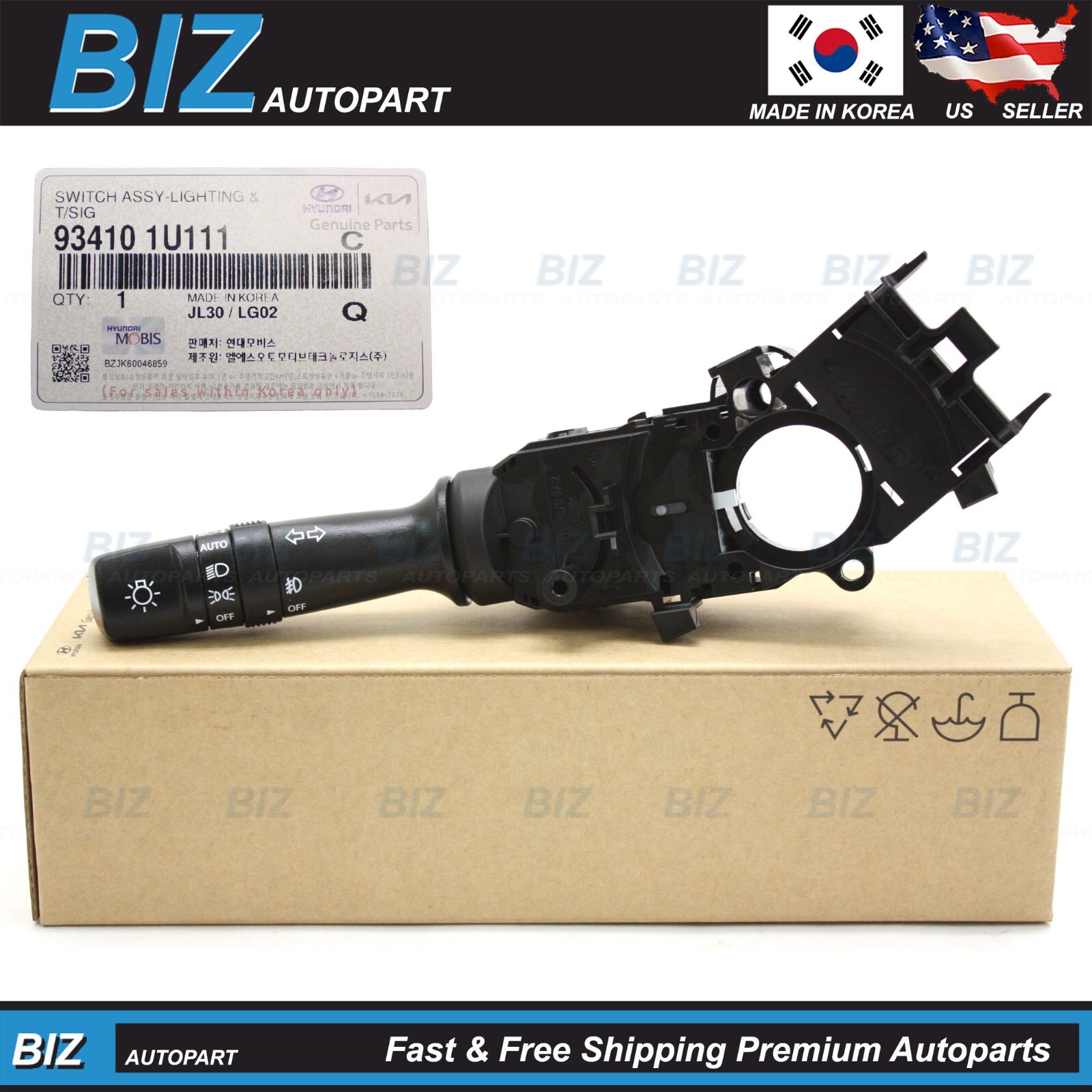 Genuine Headlamp Turn Signal Switch for 11-19 Hyundai Kia Many Model 93410-1U111