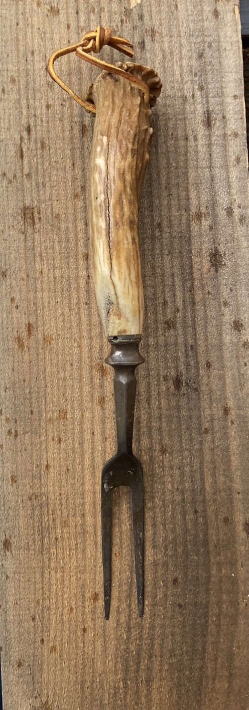 Primitive Fork Stag Horn Handle 10.5” Old
