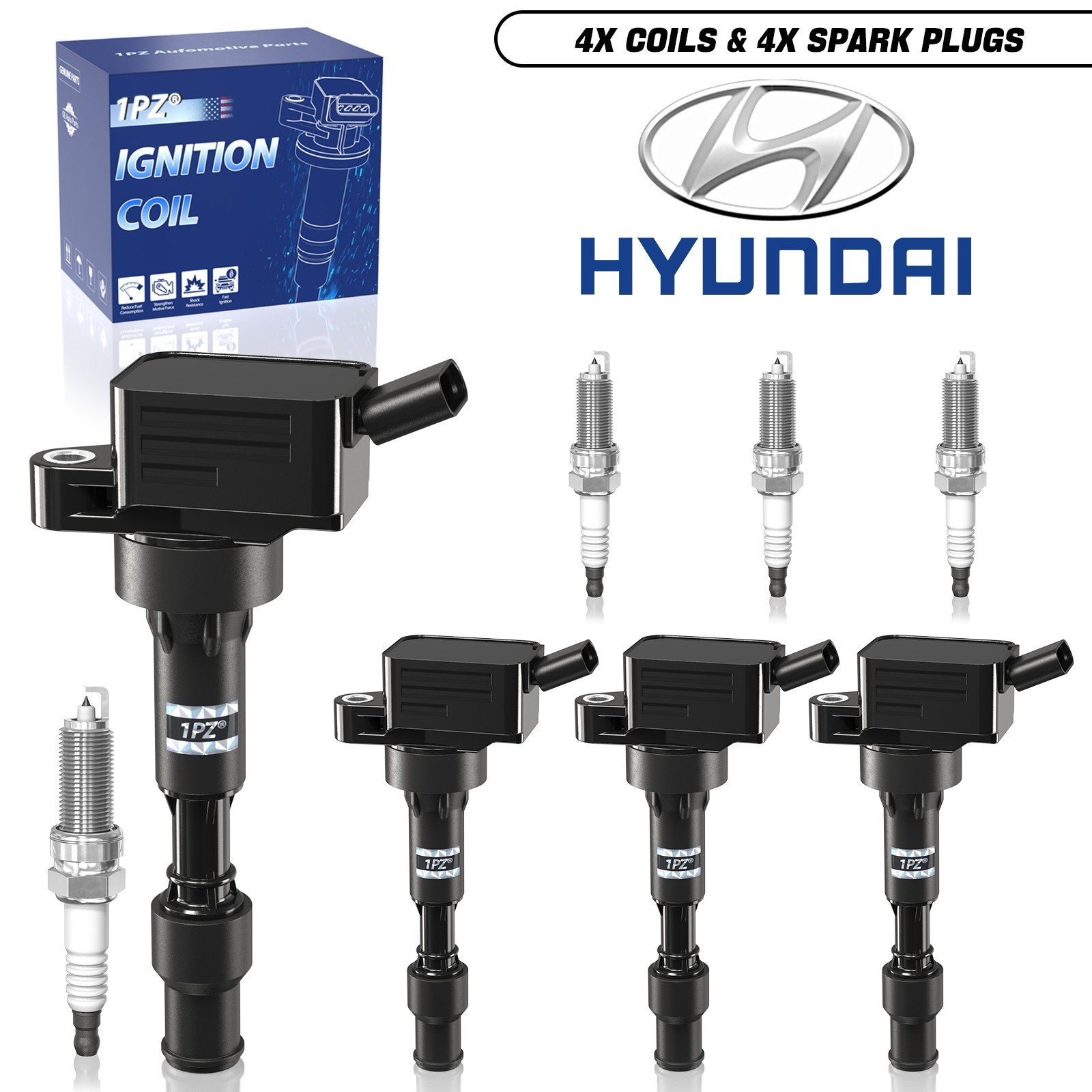4x OEM 27300-2E601 Ignition Coil & 9723 Spark Plug For Kia Forte 2017-2024 2.0L