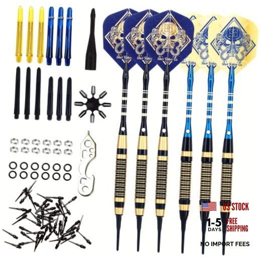 Soft Tip Darts Set - Professional Darts with Customizable 18g-Blue B-STC10442