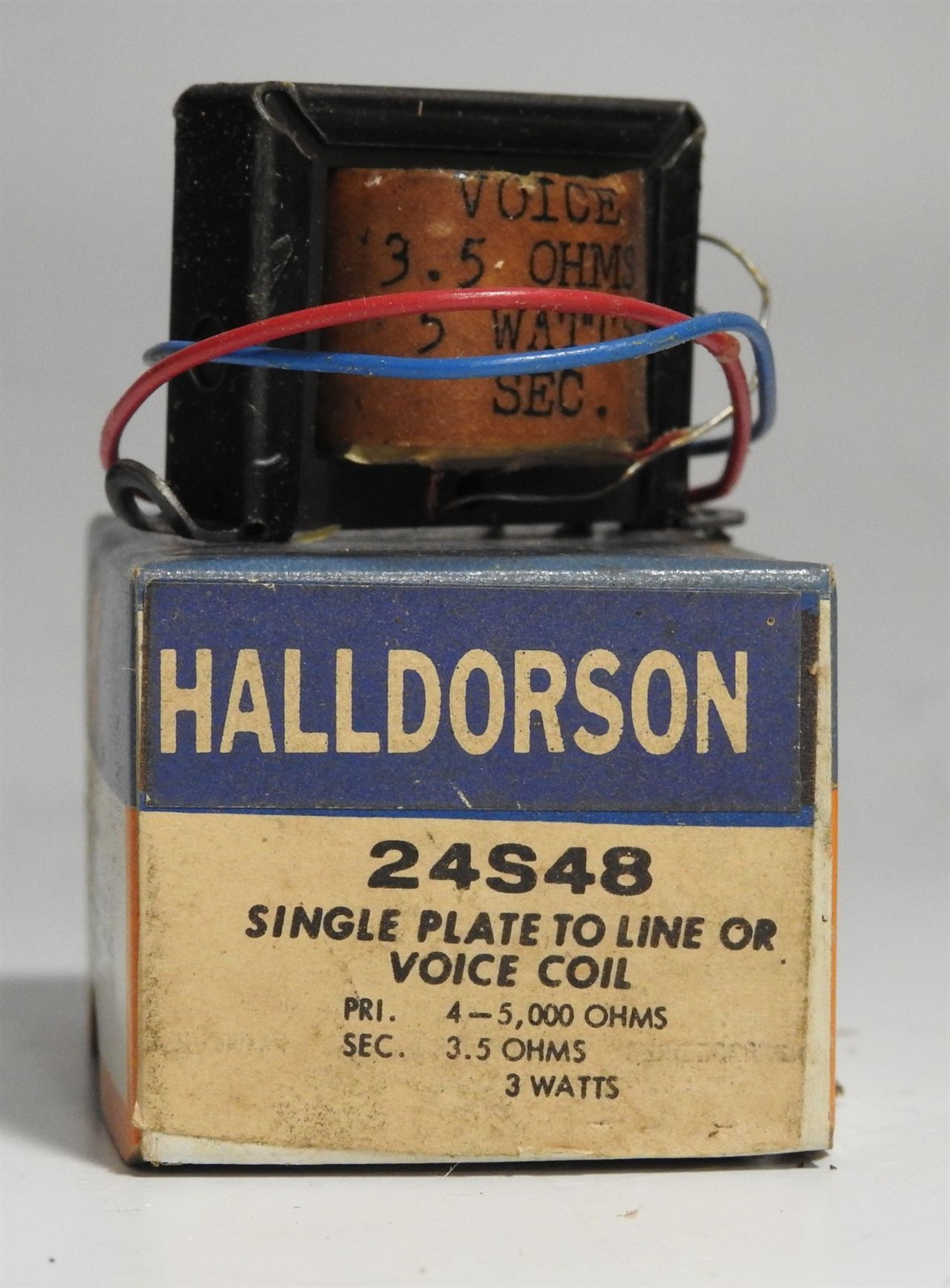 NEW IN THE CARTON HALLDORSON 24S48 SINGLE PLATE TO LINE / VOICE COIL TRANSFORMER