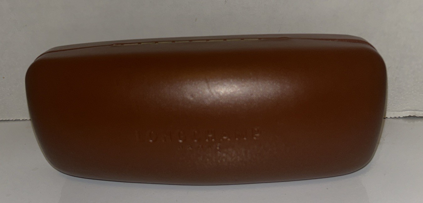 Longchamp Paris Sunglass/ EyeGlass Case ClamShell Faux Leather EMPTY
