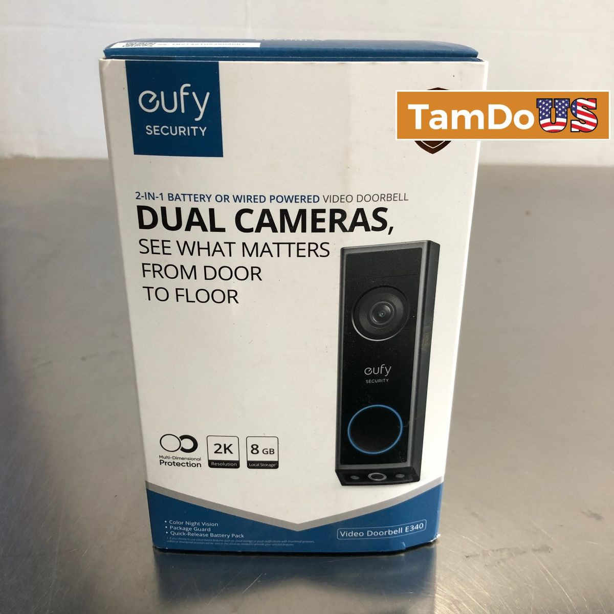 eufy Security Video Doorbell E340 2K Wireless Dual Cameras Color Night Vision