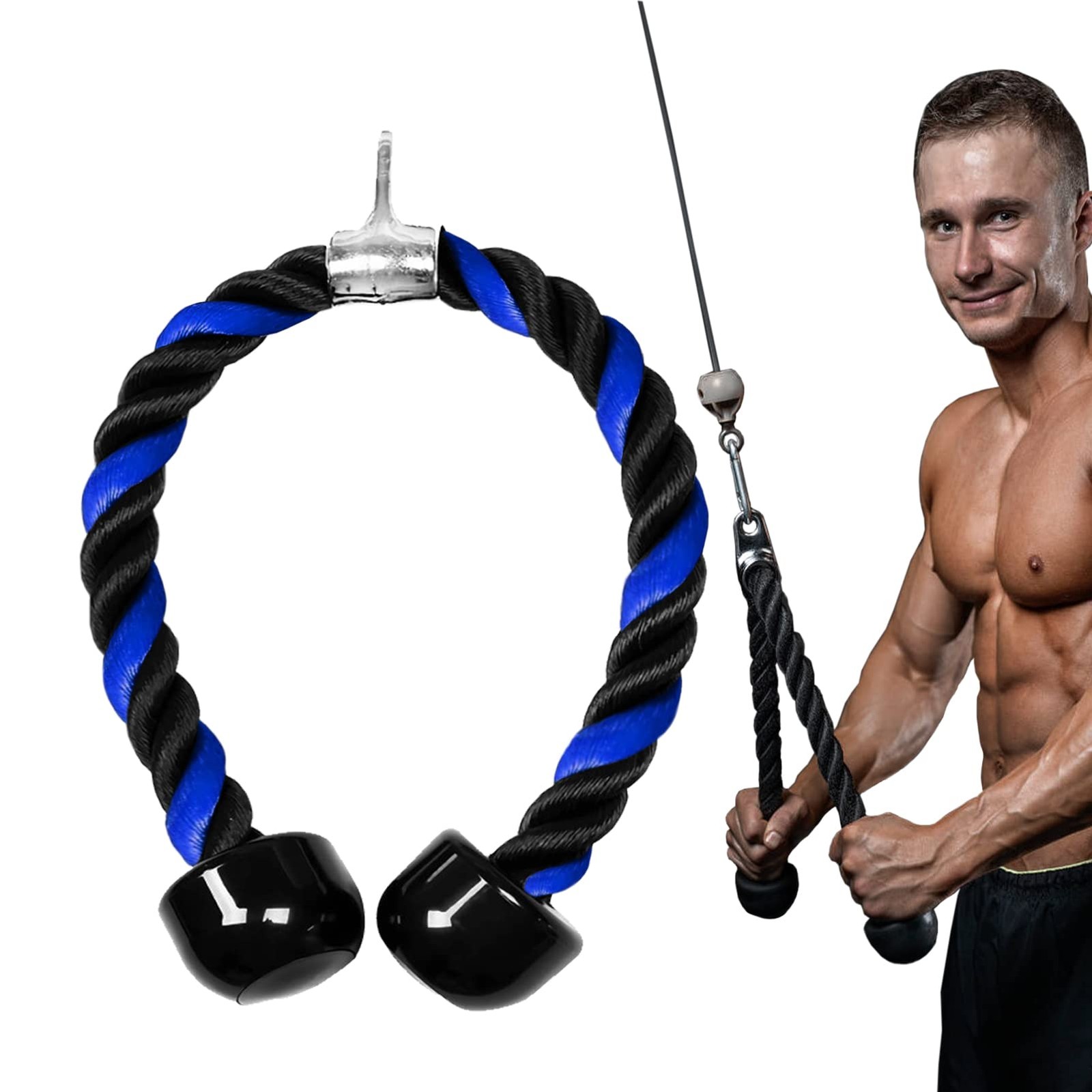 Tricep Rope Attachment for Home Gym Workouts  Heavy Duty Nylon 27" Cable
