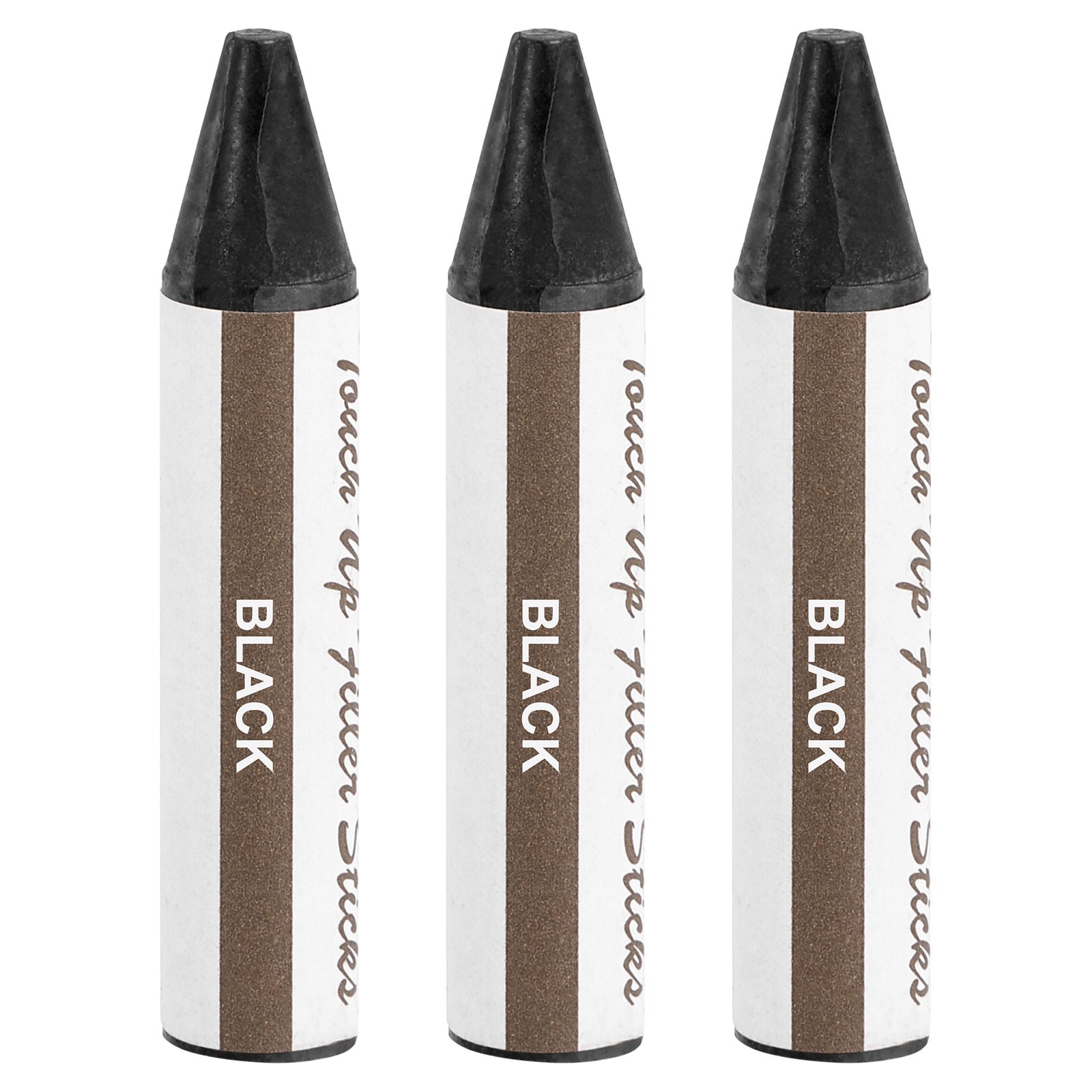 3Pcs Wood Filler Stick Wax Sticks Wood Touch Up Markers Black