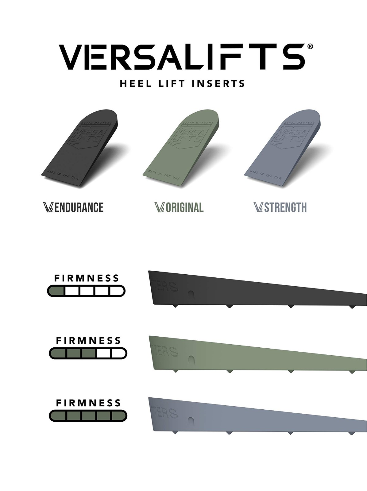 Endurance™ Heel Lift Inserts (Pair) (Large) - Ideal for Comfort, Light Traini...