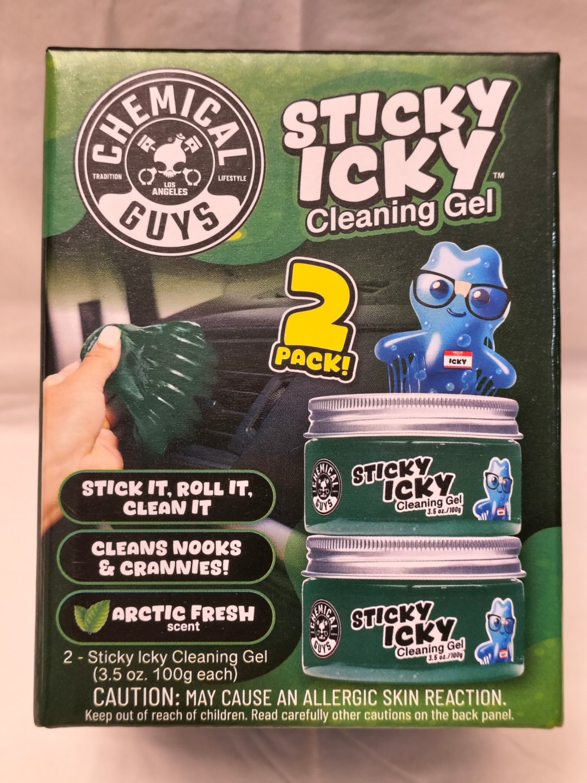 Chemical Guys Sticky Icky Cleaning Gel - Artic Fresh - Lot of 2 (4 containers)