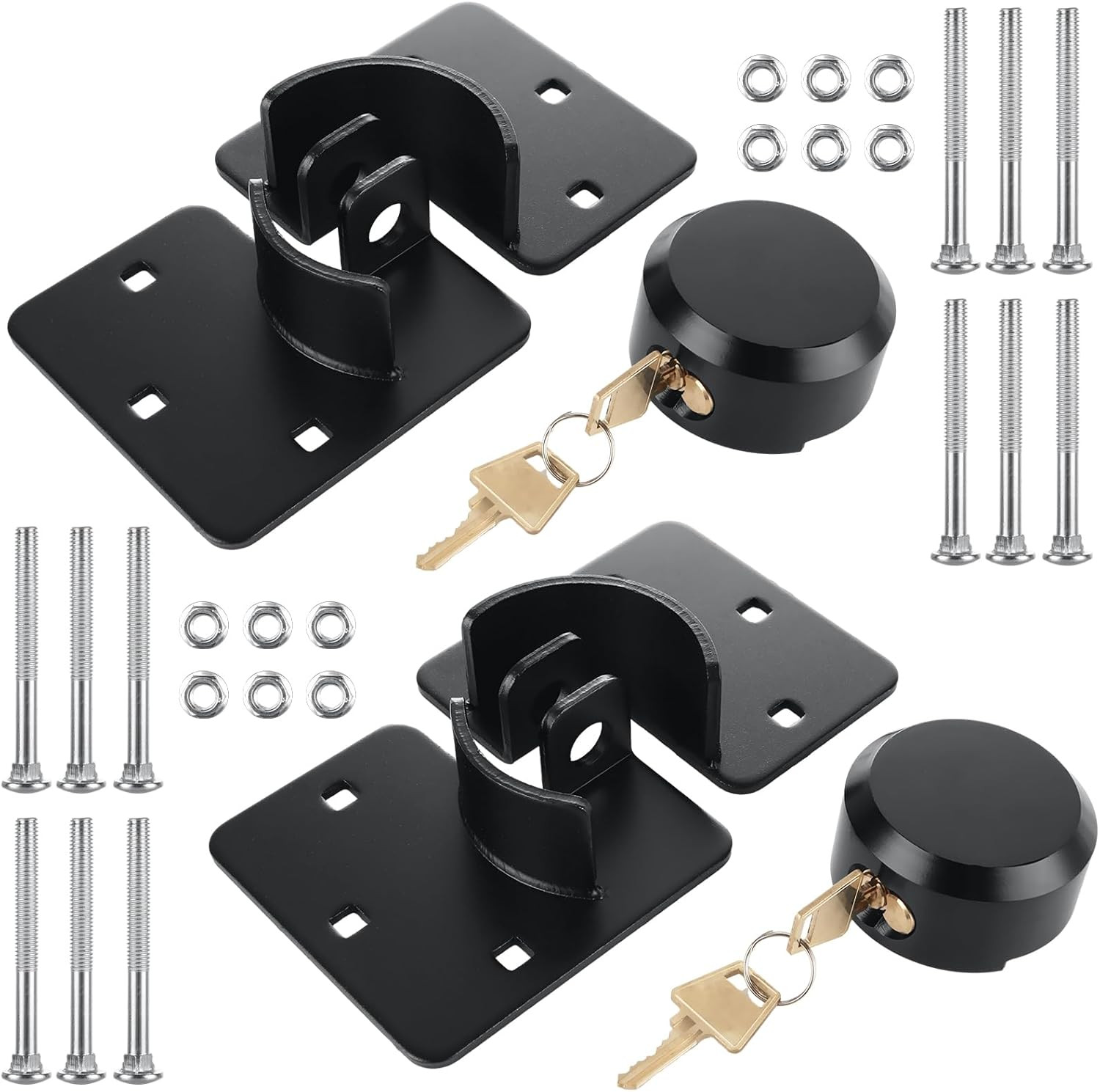 2 Packs Heavy Duty Puck Lock Keyed Alike, 73mm High Security Hidden Shackle Padl