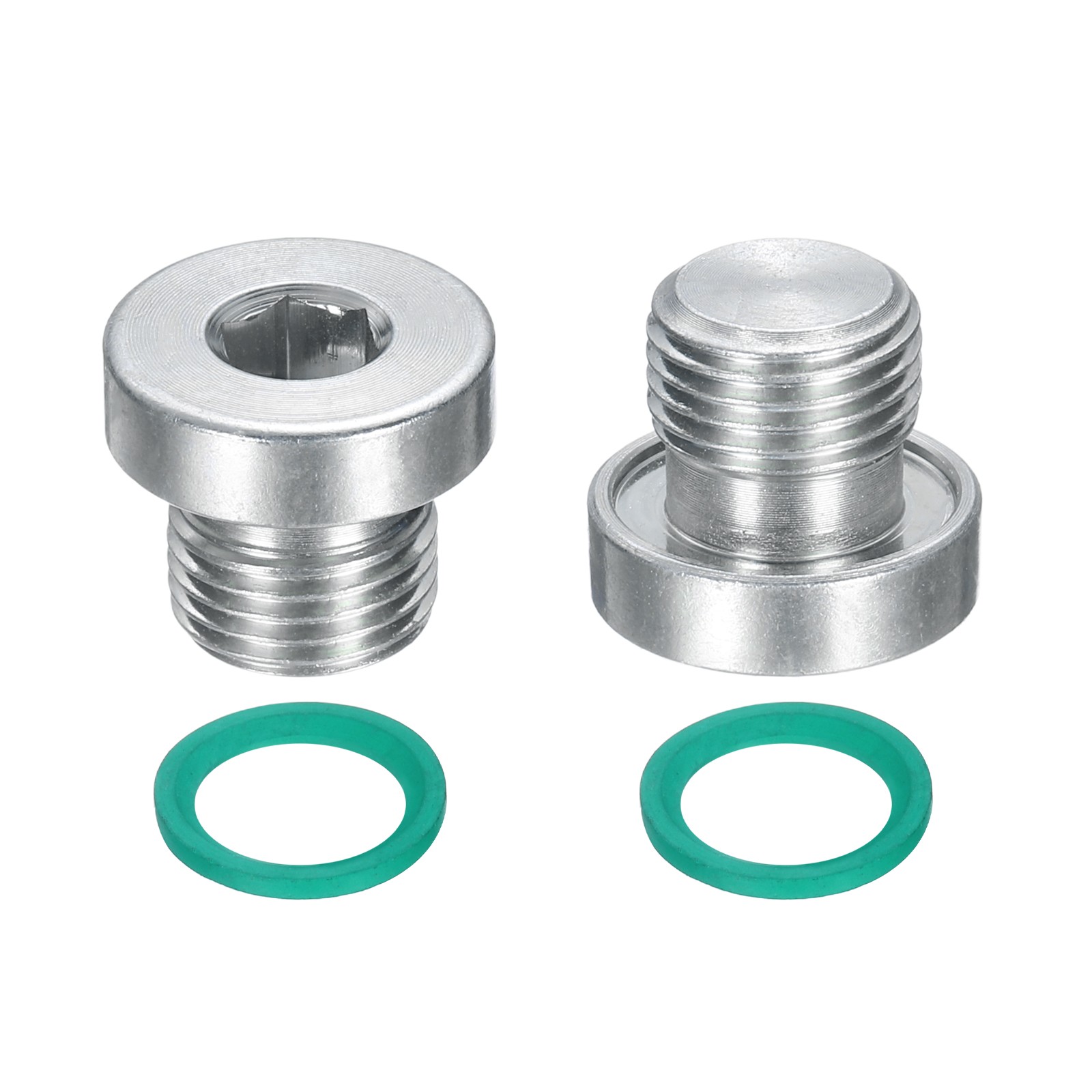 2Pcs G1/8 Carbon Steel Inner Hex Head Pipe Fitting Plug with O-Ring