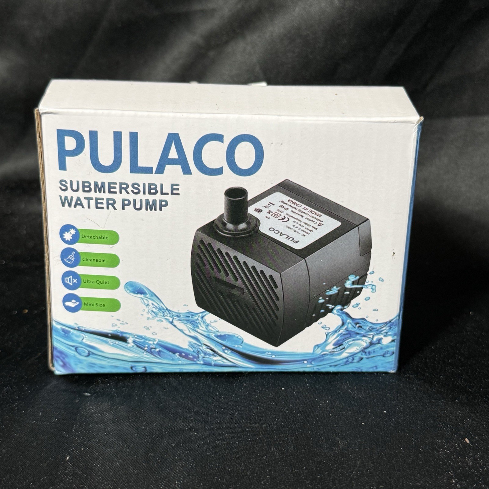 Pulaco Mini Submersible Water Pump PL-128 AC 110-120v/60Hz 5w 95GPH Hydroponics