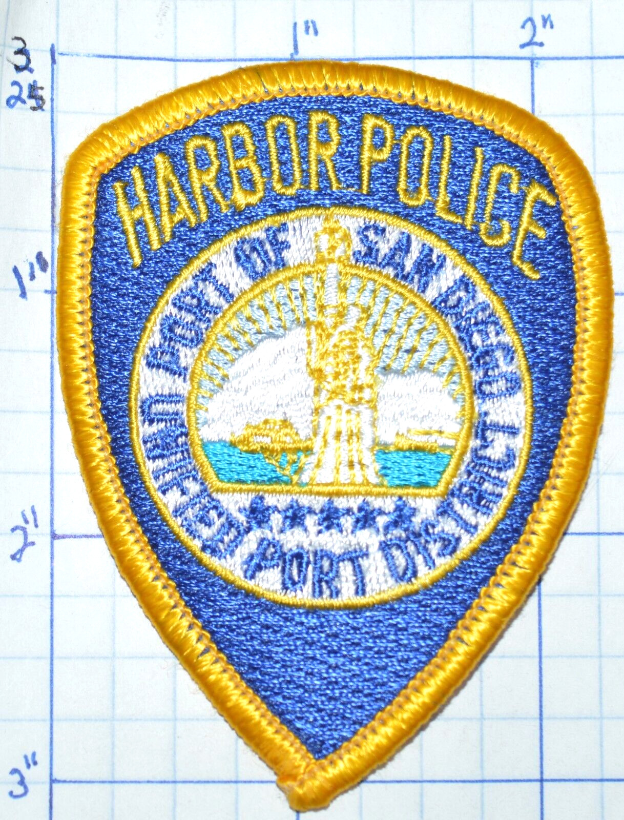CALIFORNIA, PORT OF SAN DIEGO HARBOR POLICE DEPT SMALL HAT 3" PATCH