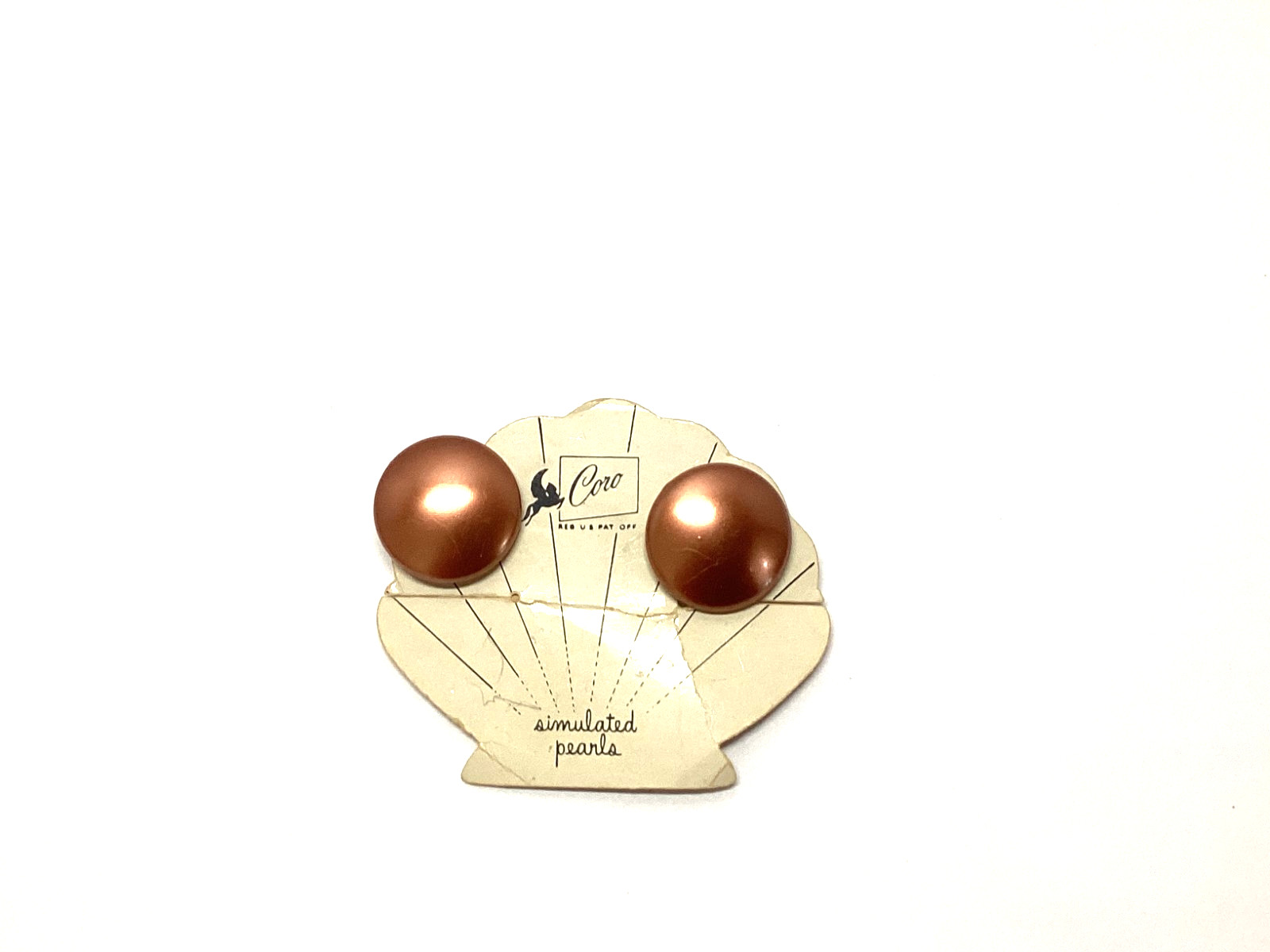 Coro Copper Color Luster Clip On Earrings-Signed READ