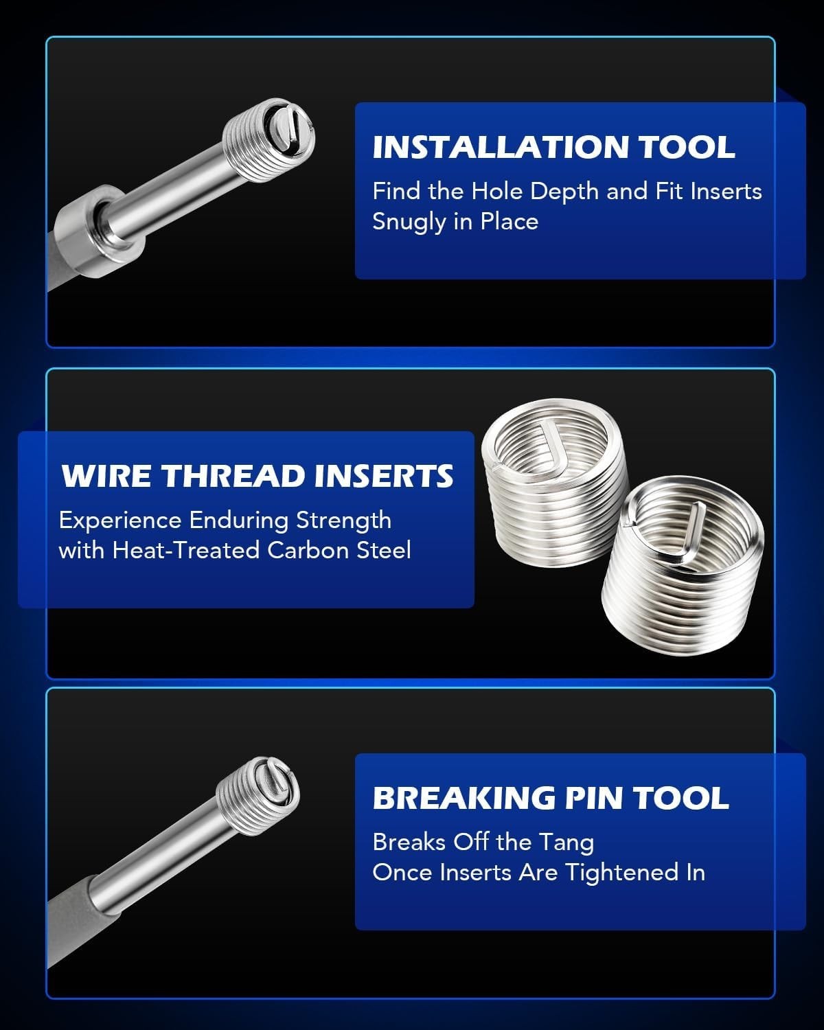 Complete Metric Helicoil Thread Repair Kit: Durable Inserts & Tools Included