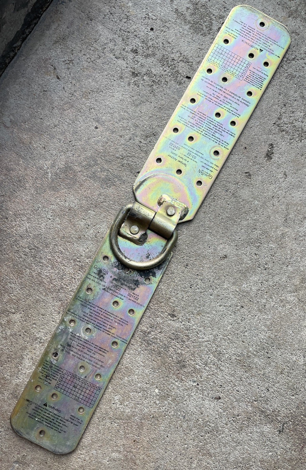 Guardian Fall Protection Temper Reusable Roof Anchor 4 in. x 1.25 in. x 11 in.