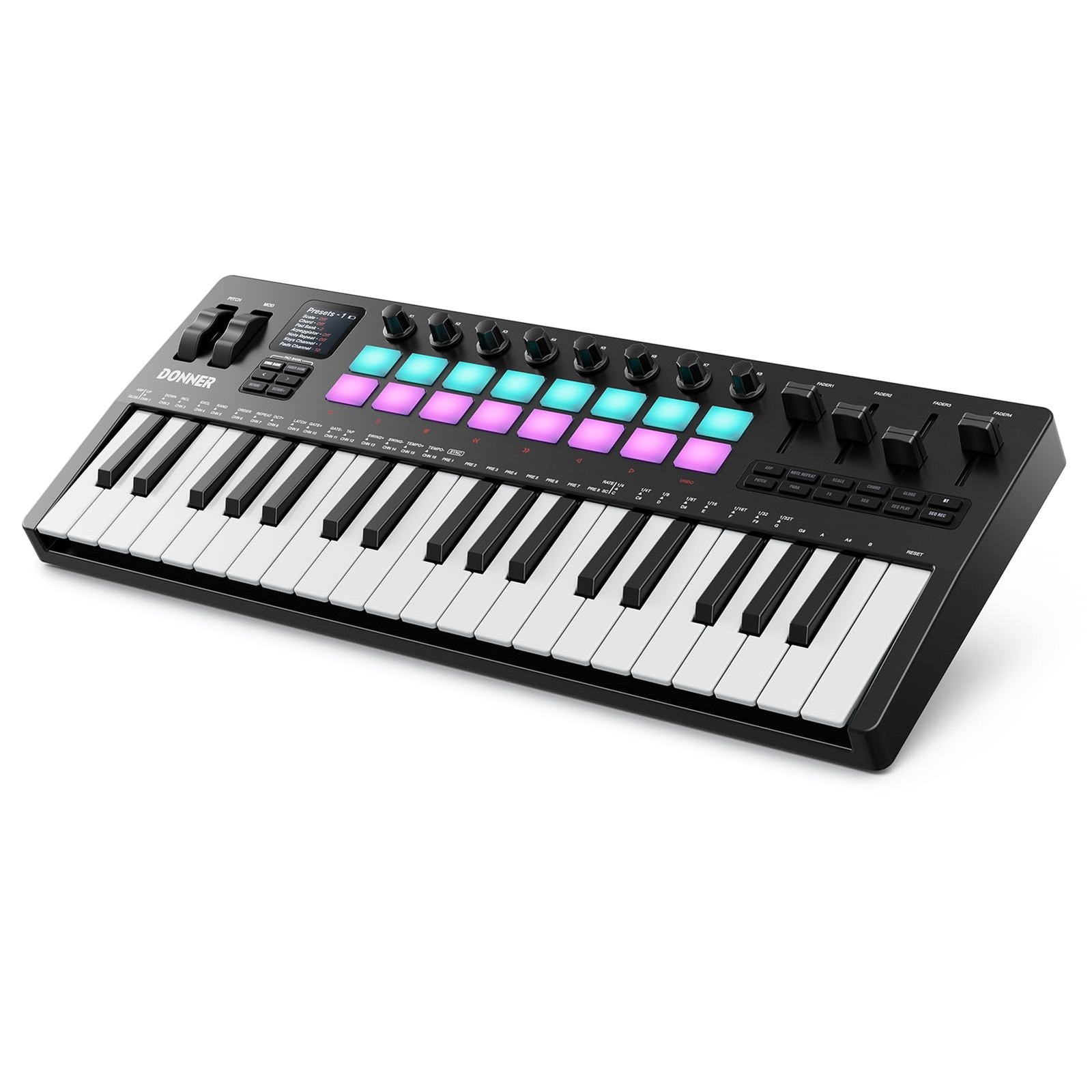 Donner STARRYKEY-37 PLAY MIDI Keyboard Controller, 37 Key Portable MIDI...