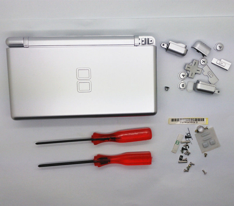 Nintendo DS Lite Full Replacement Housing Shell Screen Lens Silver US!