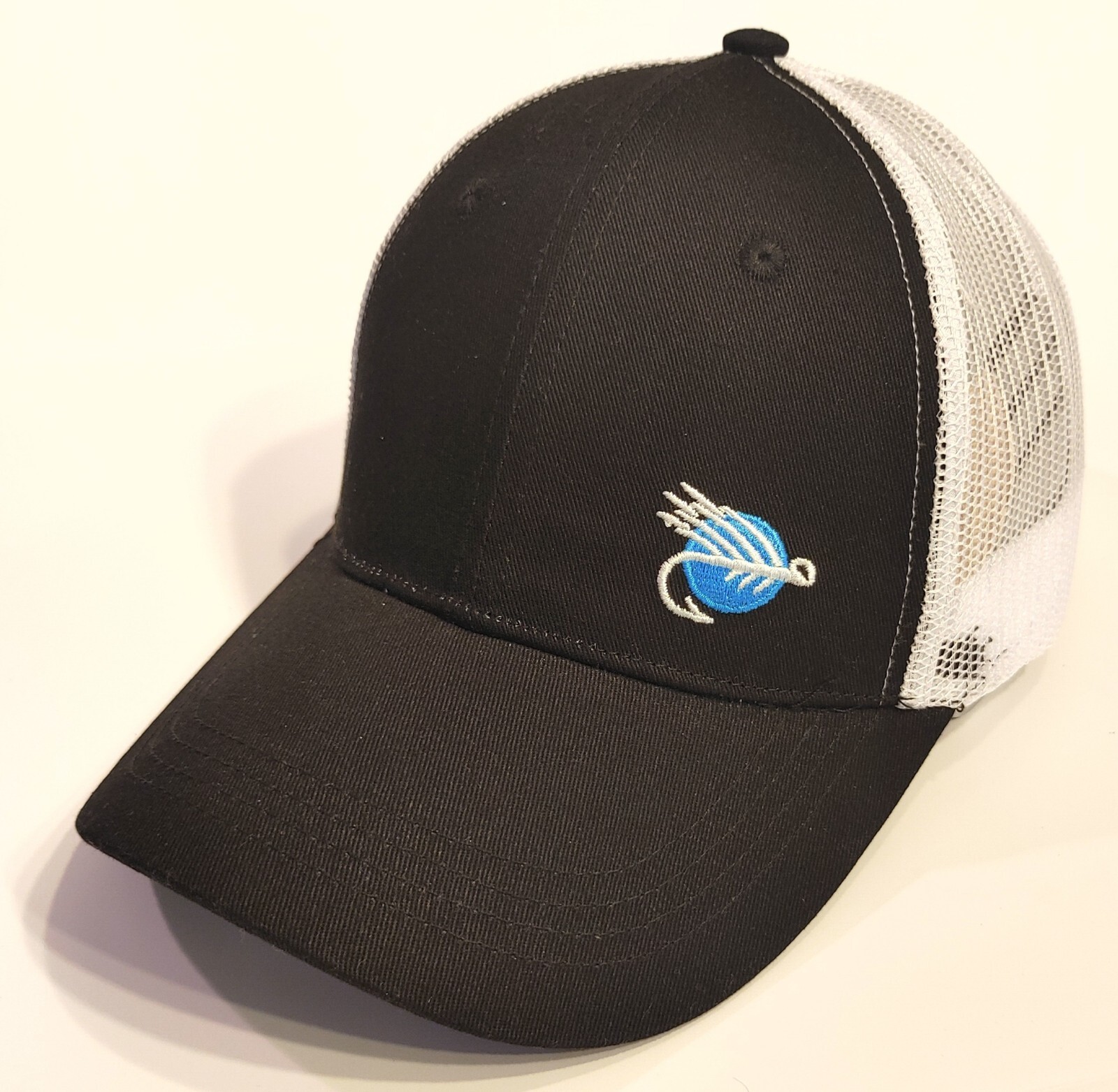 SLICKLINE FISHING Custom Black Snapback Mesh Trucker Hat Ball Cap Baseball Hat