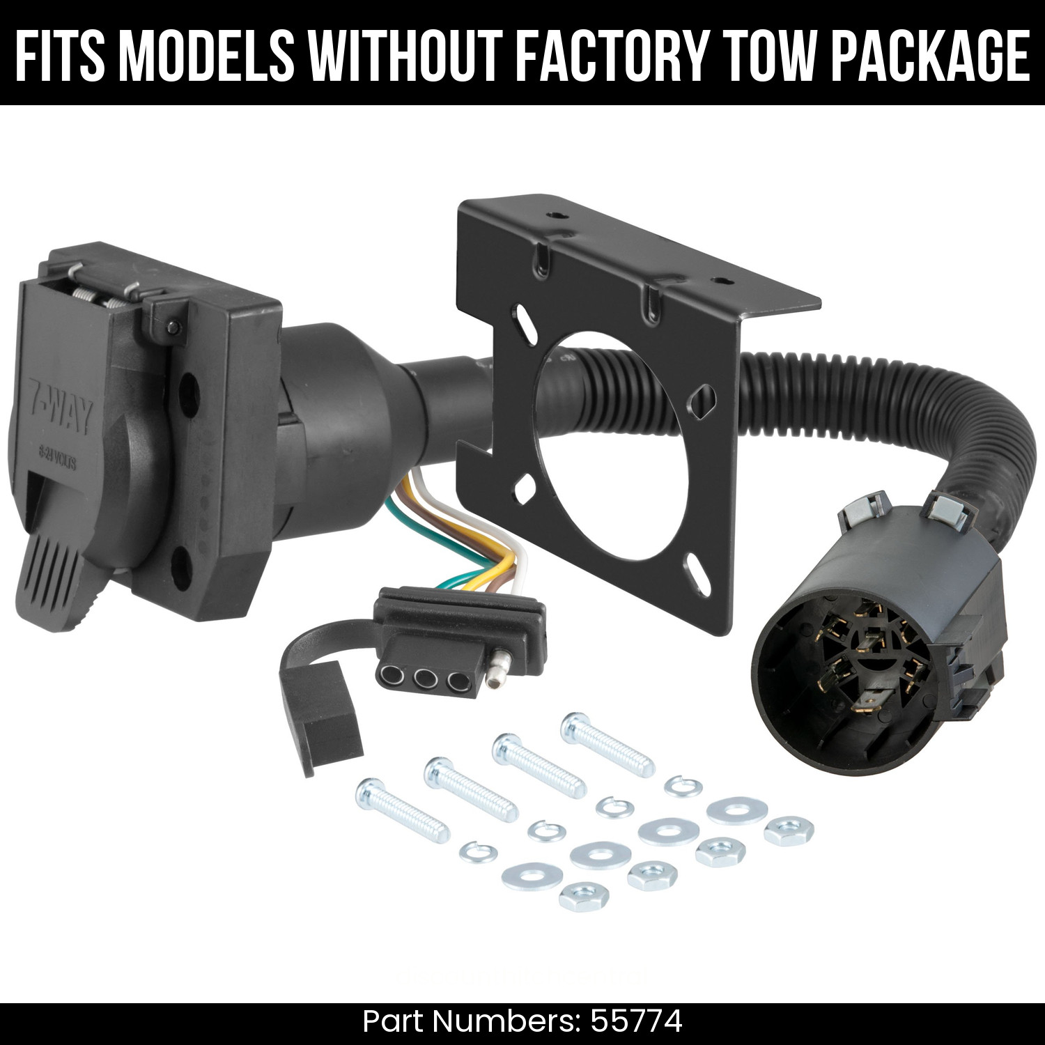 For 11-17 VW Touareg 7 Pin Trailer Wiring Plug Fit w/o OE TowPKG Curt 7 Prong