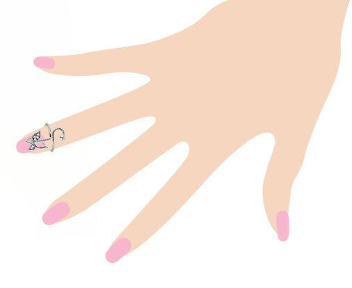 Butterfly Multi-Paved CZ Gems Adjustable Nail Ring / Toe Ring