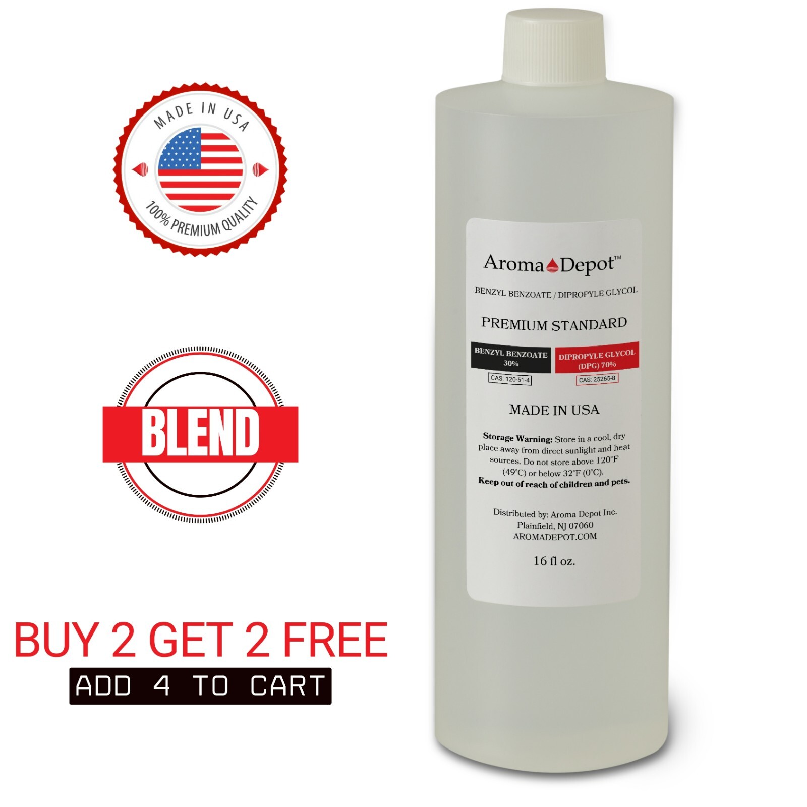 16 oz. - 70/30 DPG & Benzyl Benzoate Blend Dipropylene Glycol Aromatic Compound
