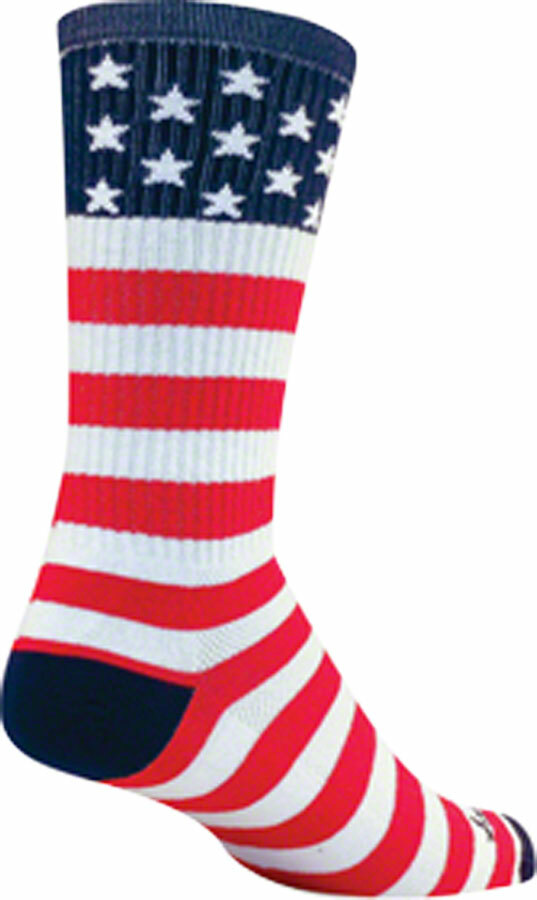 SockGuy USA Flag Crew Socks | 6 inch | Red/White/Blue | L/XL