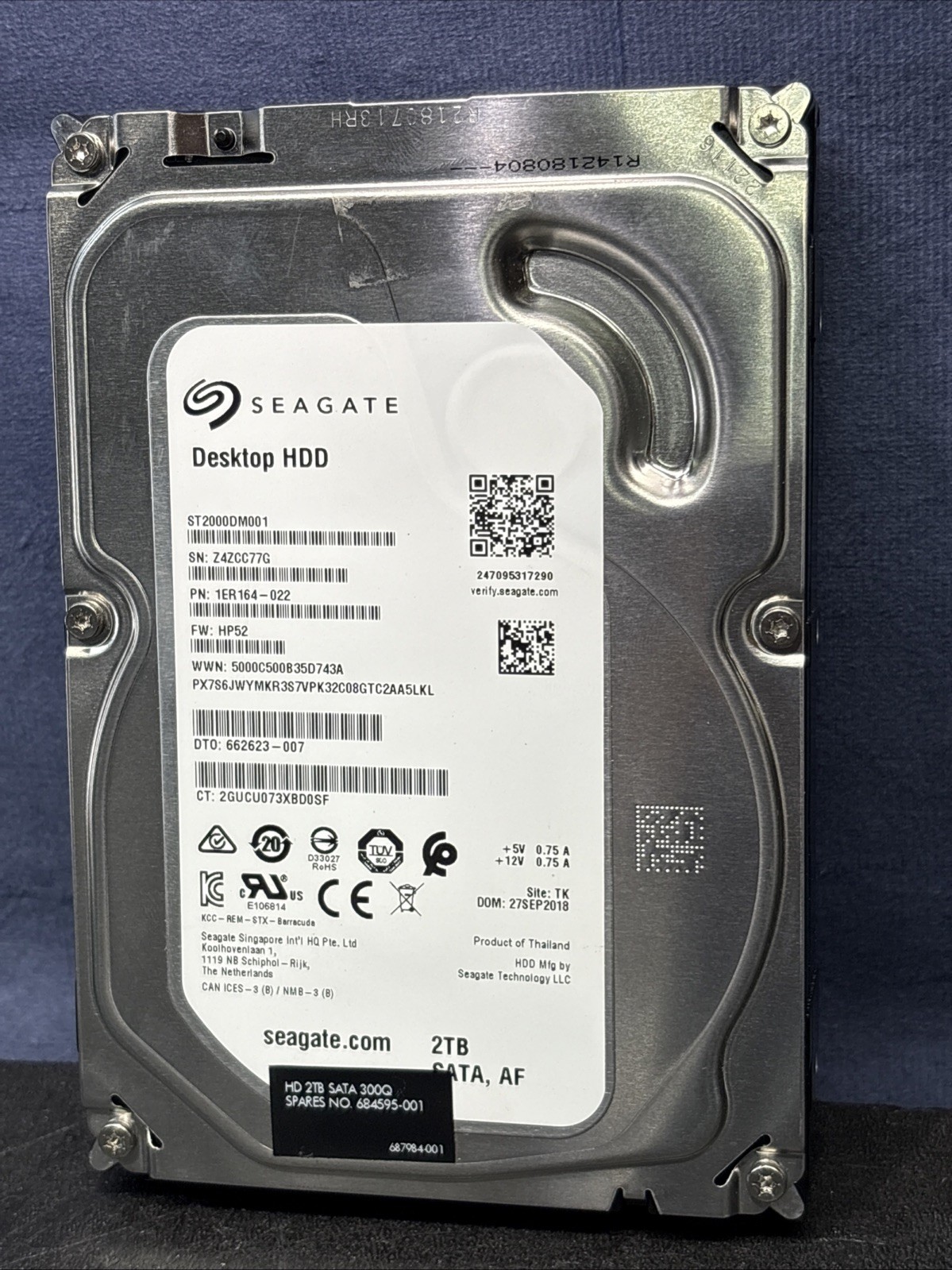 Seagate ST2000DM001 2TB 3.5in SATA 7200RPM Hard Drive
