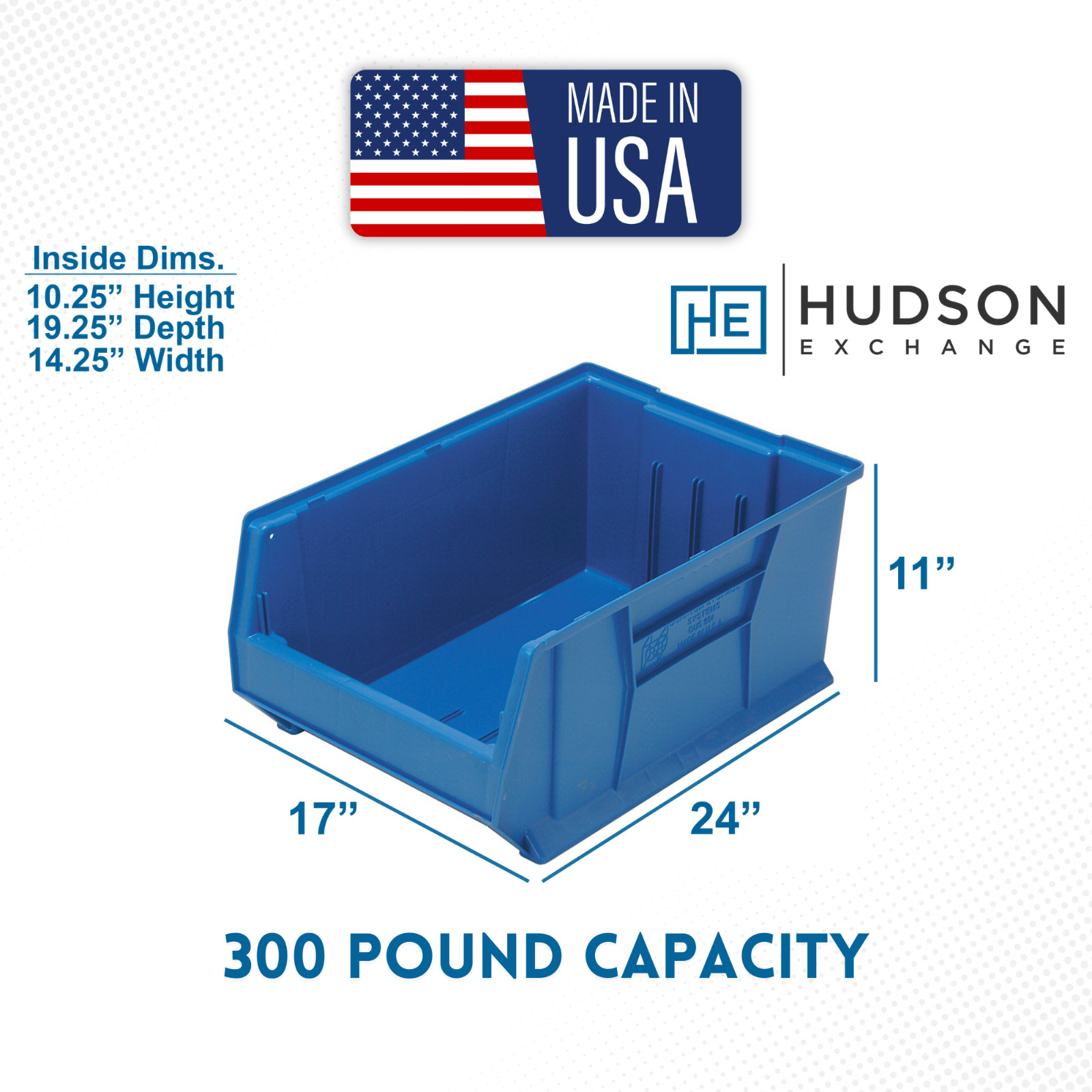 Hudson Exchange 24x17x11" (300 lb. Capacity) Jumbo Plastic Stackable Storage Bin